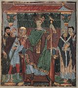 Ottonisch Reichenau Otto III,thronend,Evangeliar Otto III oil on canvas